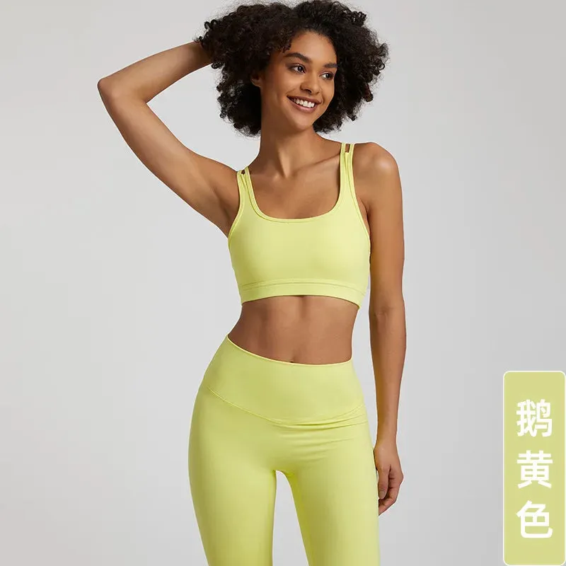 057 Sports Bra Women's Running Shockproof Back Yoga Tank Top Quick Dry Outdoor Fitness Bra