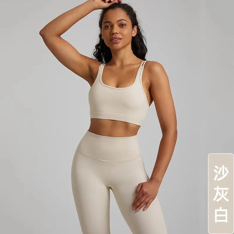 057 Sports Bra Women's Running Shockproof Back Yoga Tank Top Quick Dry Outdoor Fitness Bra