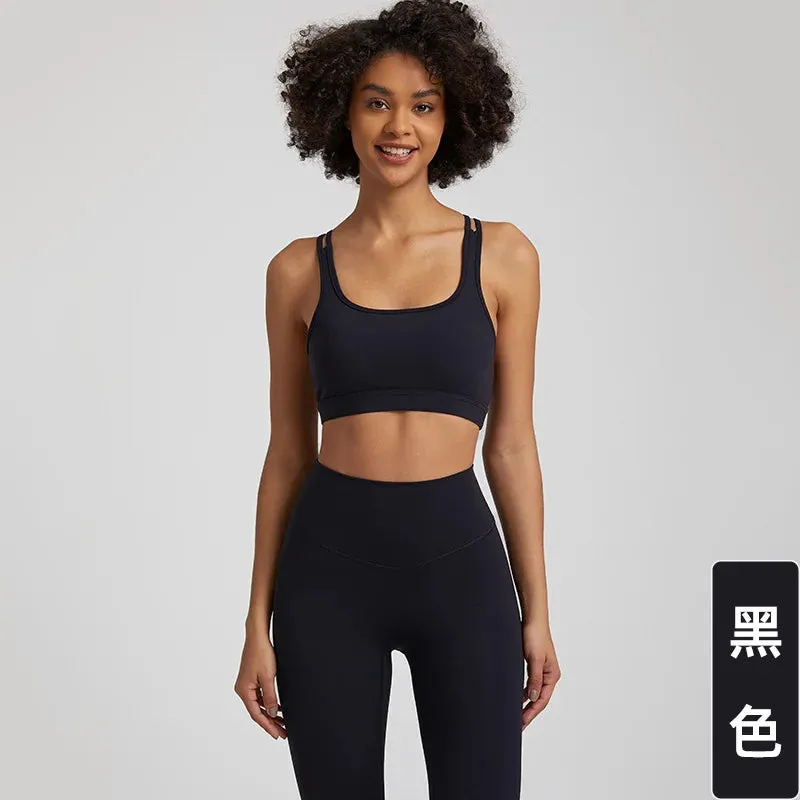 057 Sports Bra Women's Running Shockproof Back Yoga Tank Top Quick Dry Outdoor Fitness Bra
