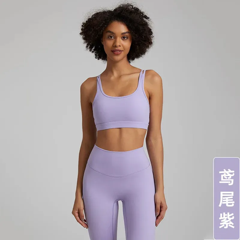 057 Sports Bra Women's Running Shockproof Back Yoga Tank Top Quick Dry Outdoor Fitness Bra