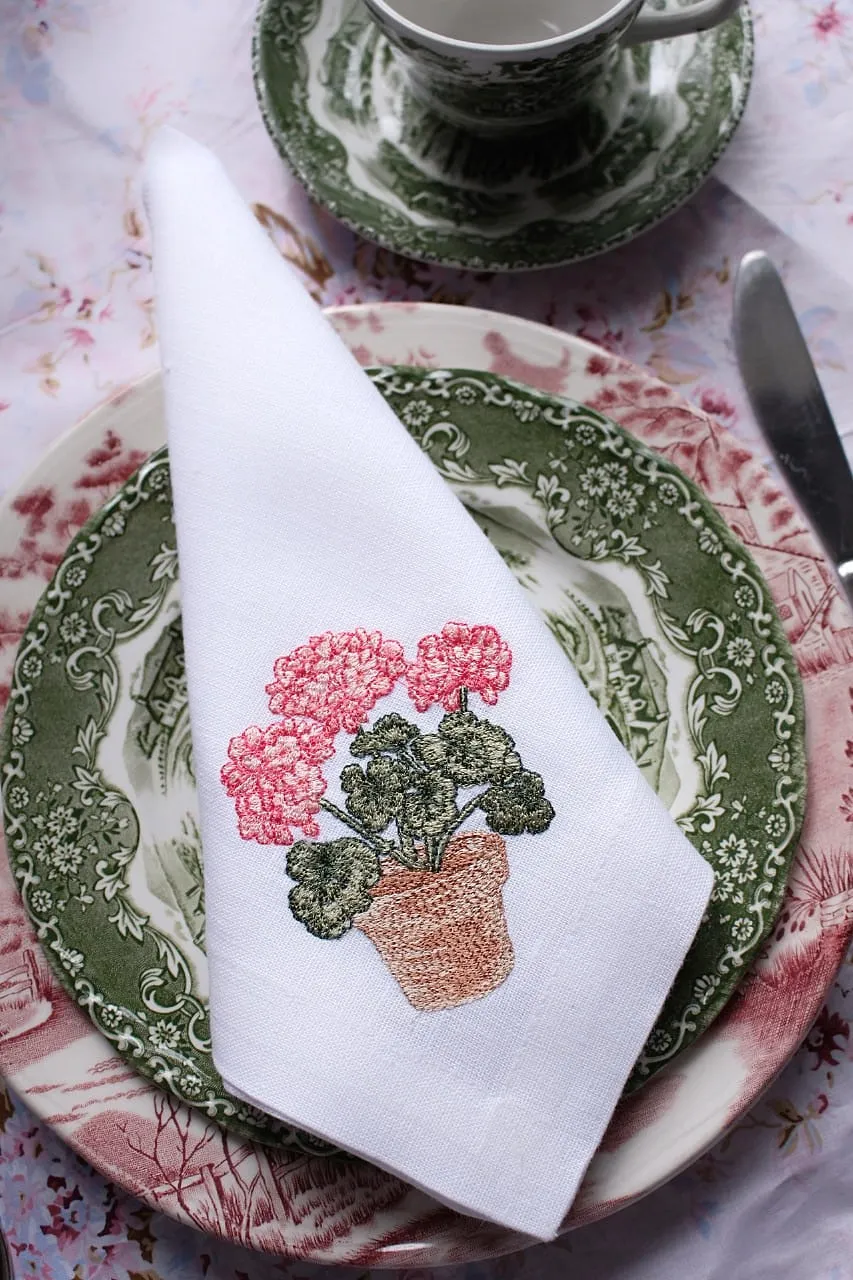 #097 | Rose branch | Linen napkins
