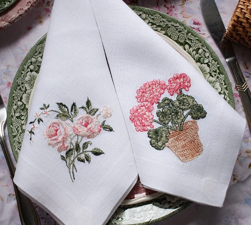 #097 | Rose branch | Linen napkins