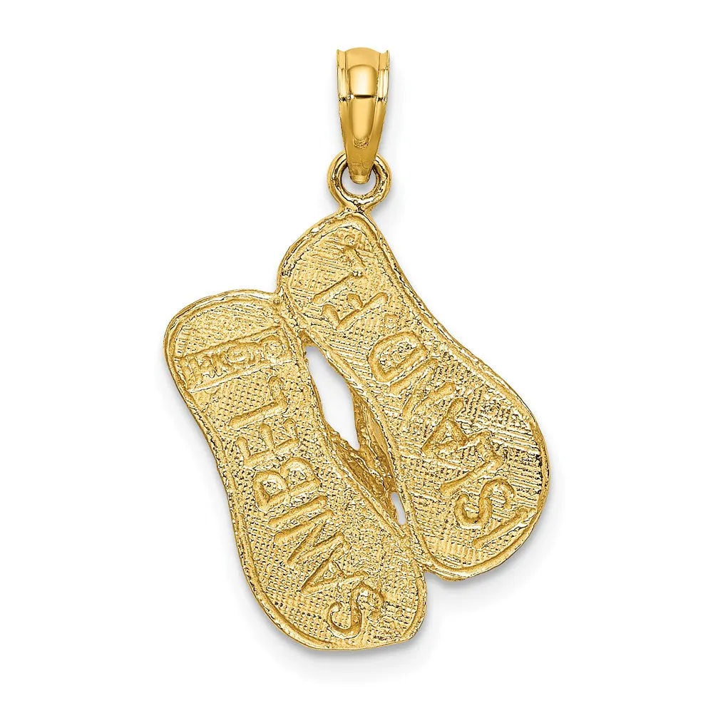 14K 3D SANIBEL ISLAND w/ Large Double Flip-Flop Charm