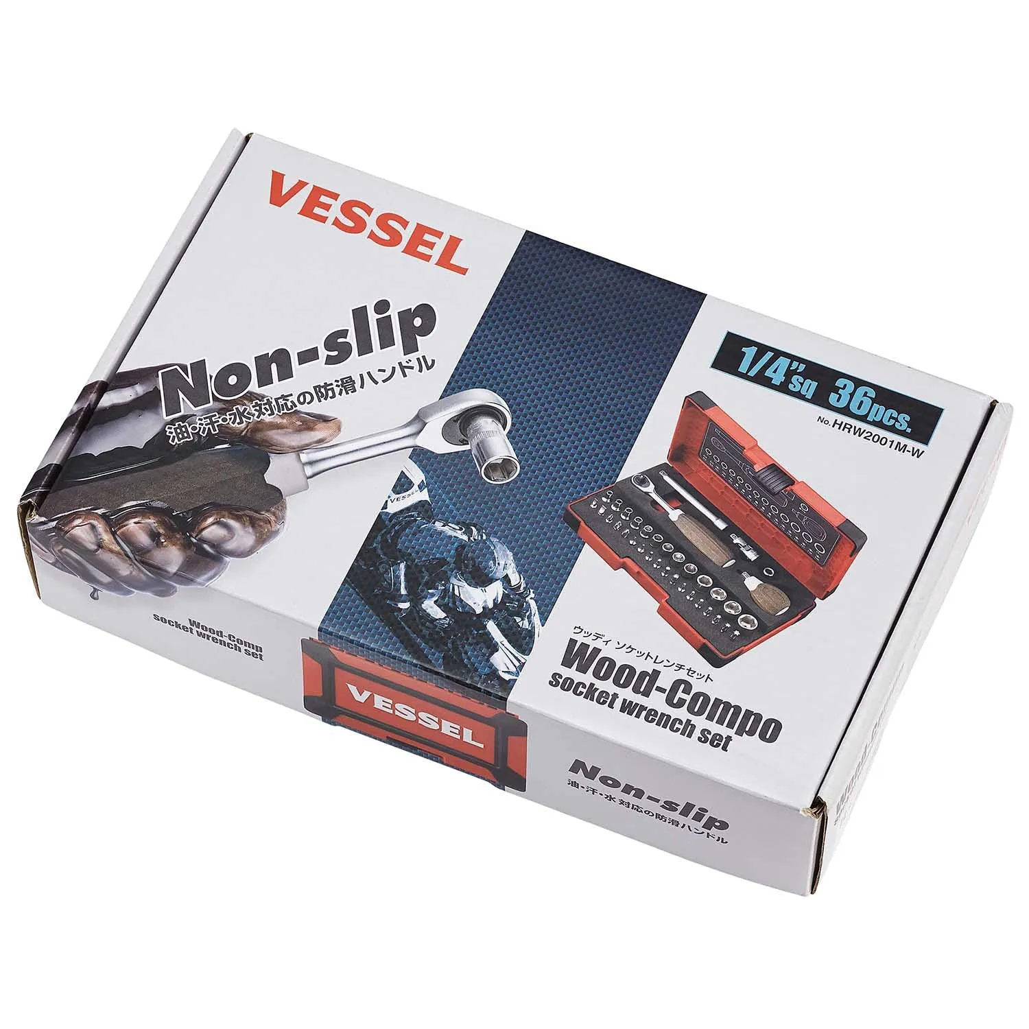 1/4" Dr Socket & Bit Set 36pc Metric Wood Compo (VESSEL)