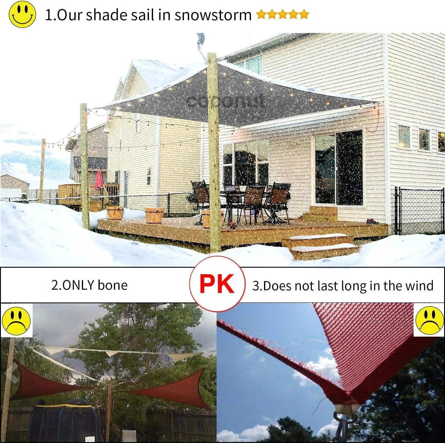 18'x14' Rectangle Patio Sun Shade Sail（Grey Color）