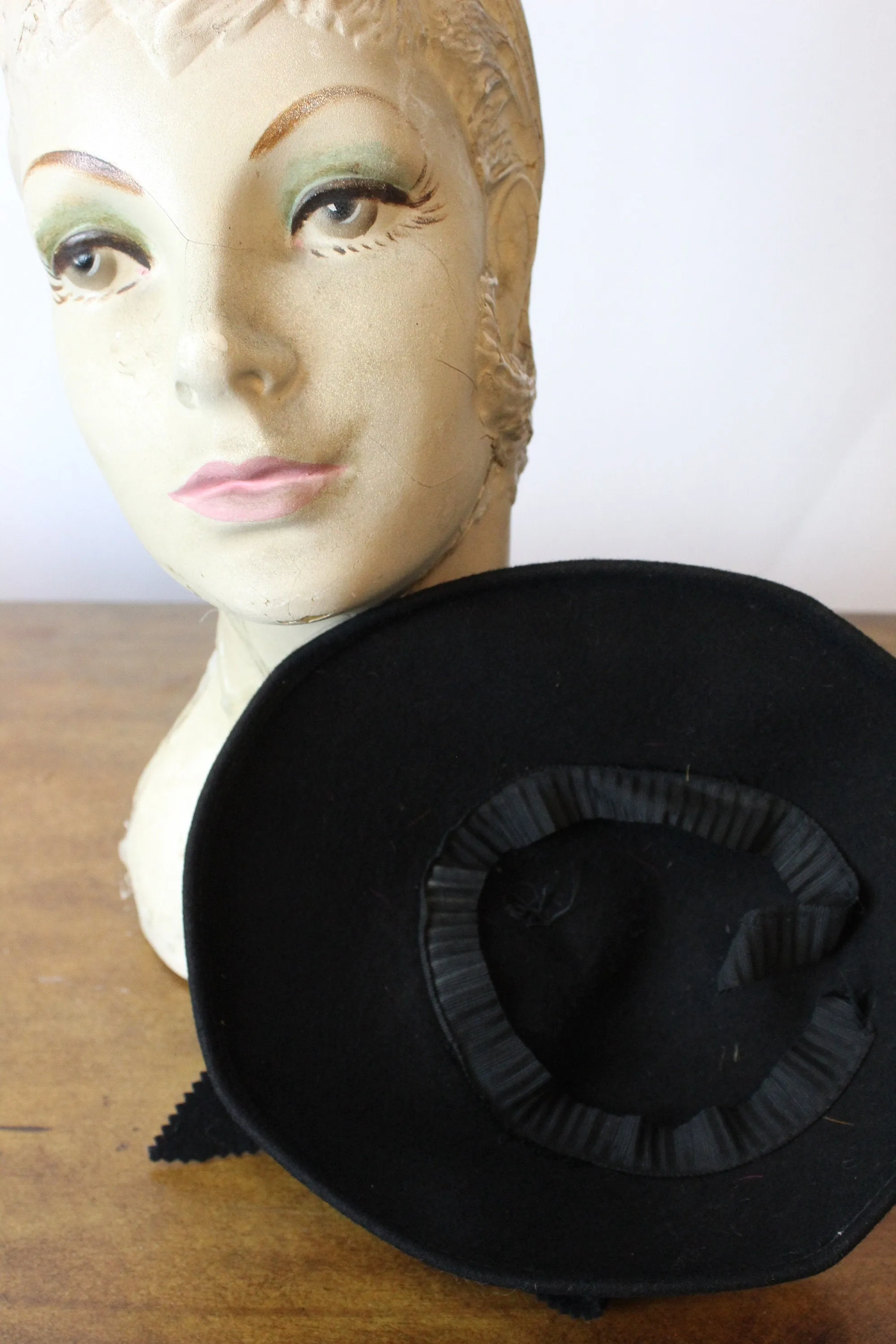 1940s PINKED EDGE BOW tilt hat | new fall