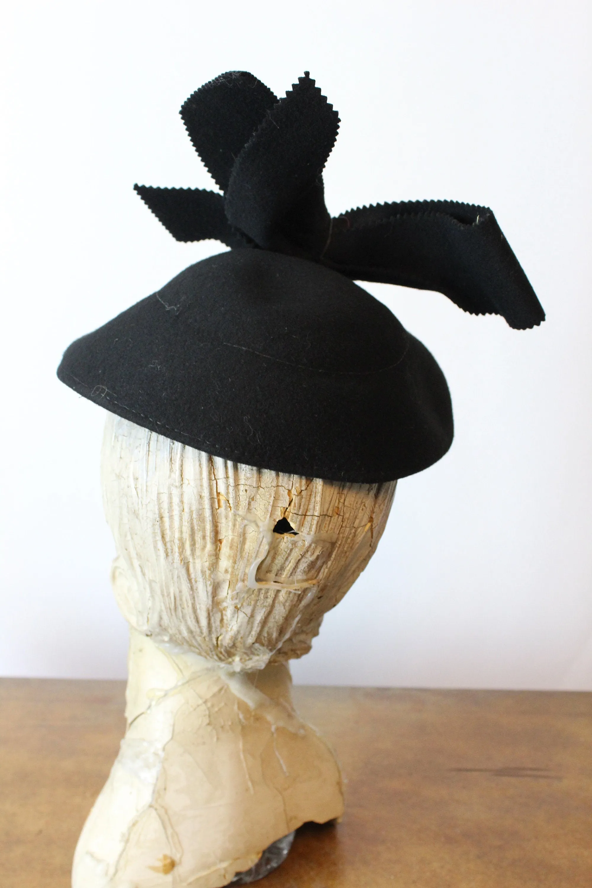 1940s PINKED EDGE BOW tilt hat | new fall