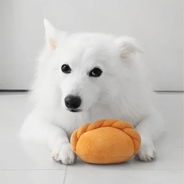 [2 Pack] Nom Waggle Curry Puff Squeakie Chew Toy