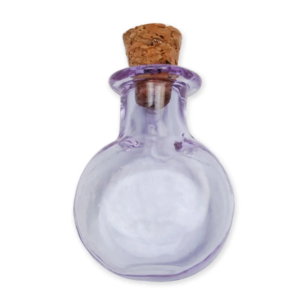 20 * 25mm Colored Bottle Wishing Bottle,Pink Small Glass Flat Bottle With Cork,Empty Glass Faceted Round Bottles,Glass Jar,10pcs/lots