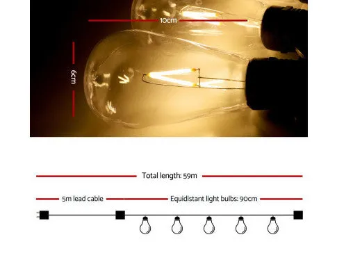 60PCS LED Festoon String Lights Wedding Christmas Outdoor