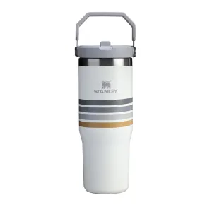 90468PT TERMO ICEFLOW FLIP STRAW VARSITY 30oz CREAM ASH STRIPE MARCA STANLEY