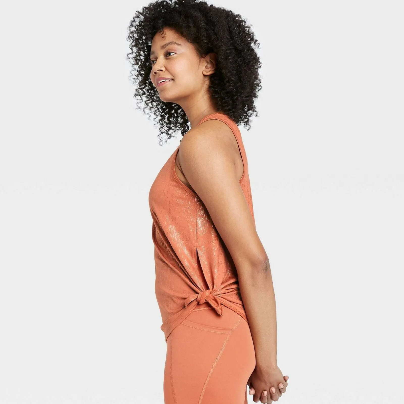All In Motion Women's Shiny Printed Side Tie Tank Top