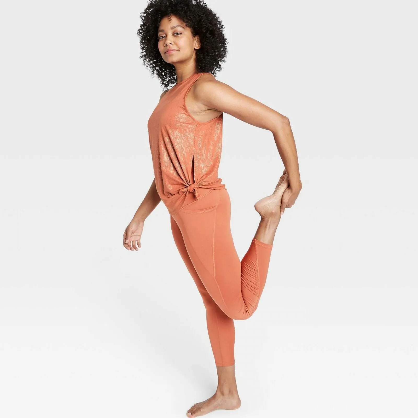 All In Motion Women's Shiny Printed Side Tie Tank Top