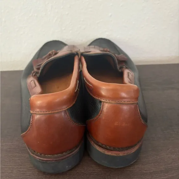 Allen Edmonds Nashua Black Brown Leather Slip On Kiltie Tassel Loafer Men’s 12 D