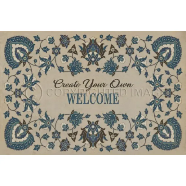 Arabic Floral "The Breezes at Dawn" Customized Vinyl Mat - Spicher & Co.