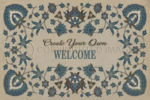 Arabic Floral "The Breezes at Dawn" Customized Vinyl Mat - Spicher & Co.