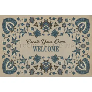 Arabic Floral "The Breezes at Dawn" Customized Vinyl Mat - Spicher & Co.