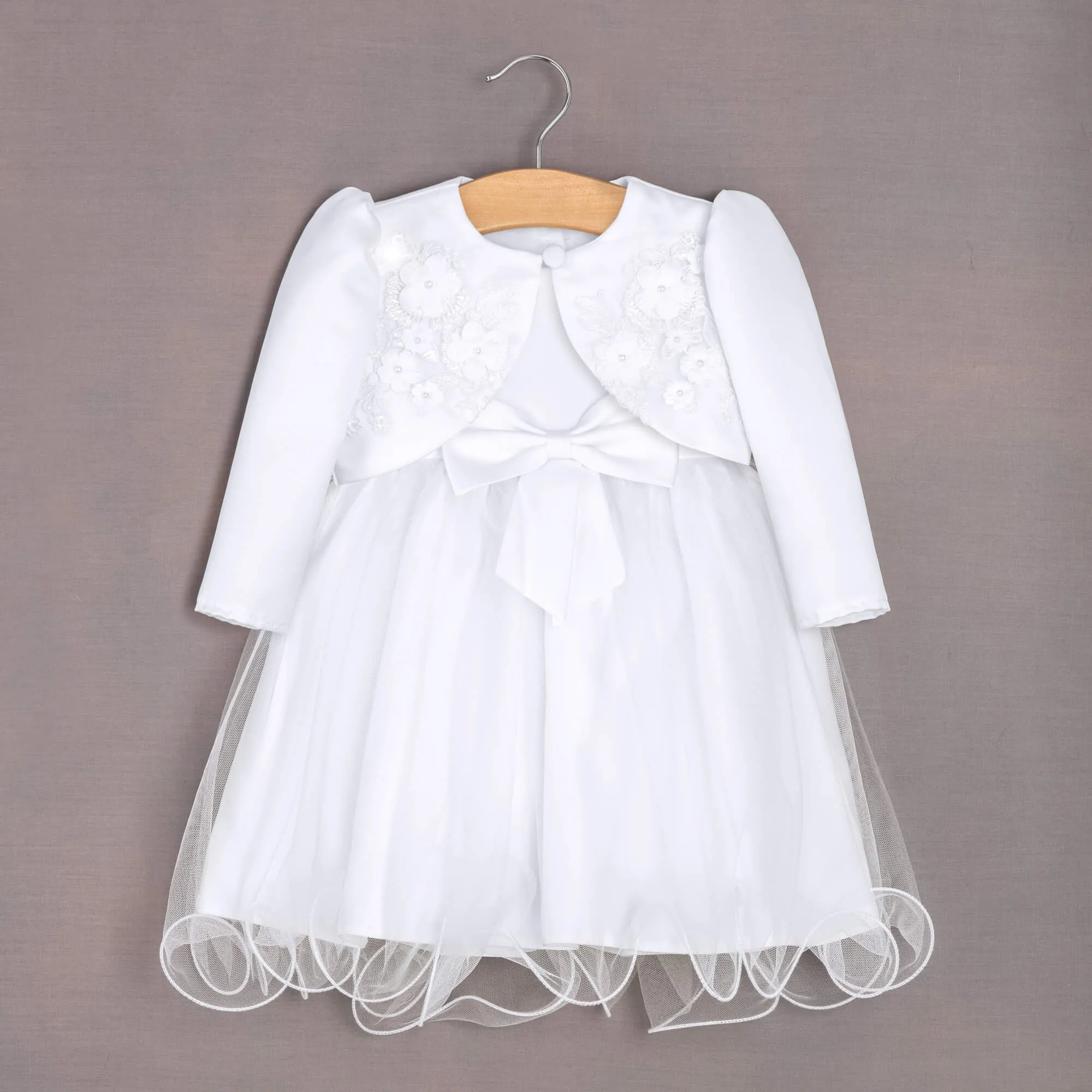 Baby Princess Dress and Bolero - White