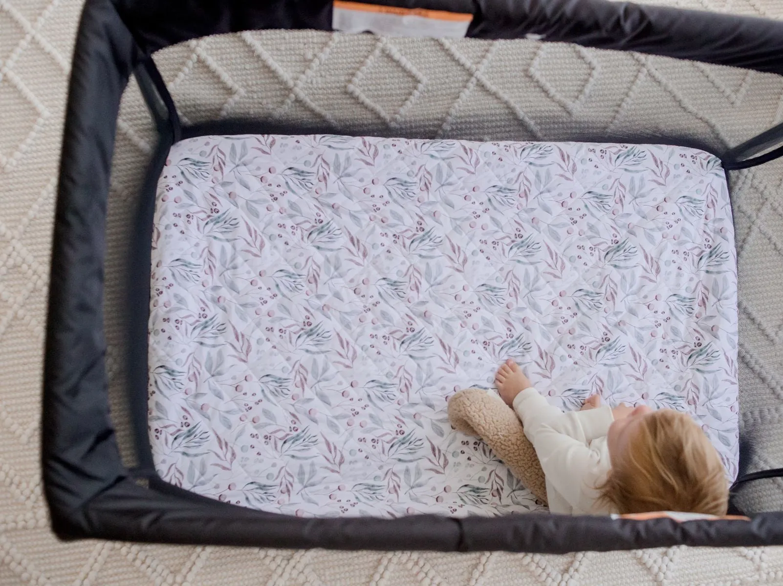 Bambella Waterproof Porta Cot Sheet | Botanical