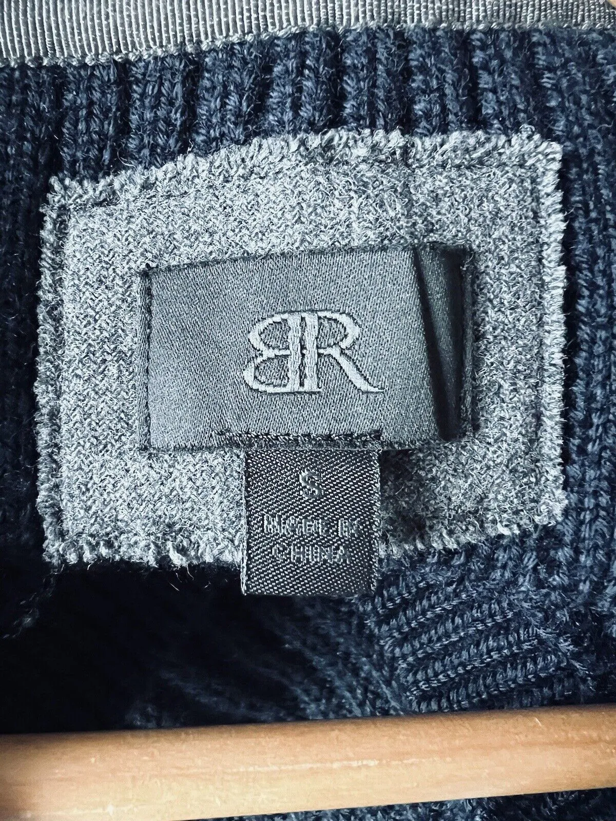 Banana Republic Navy Blue Merino Wool Sweater Sz S V-Neck Shoulder Botton Detail
