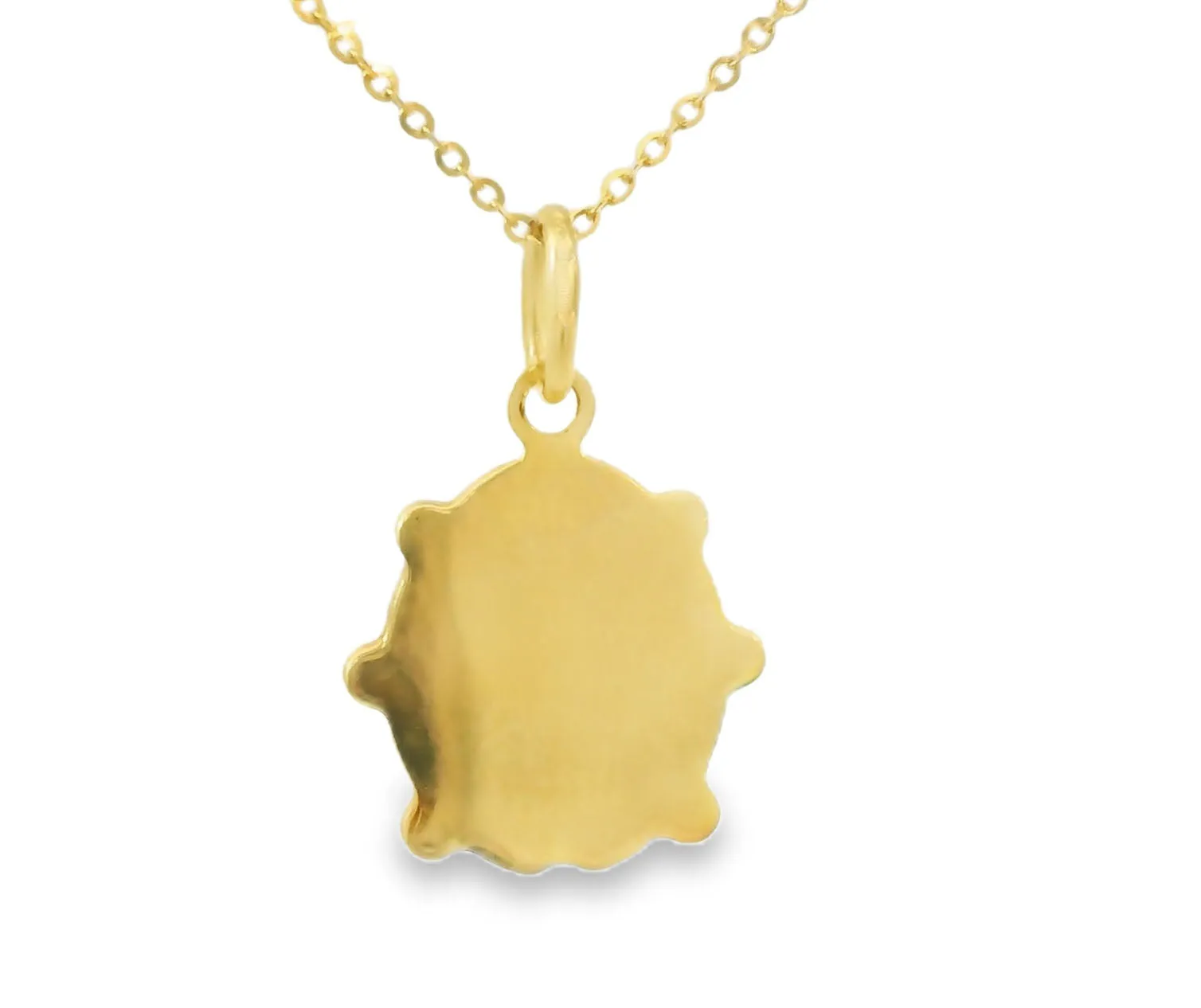 Beautiful Estate 18K Yellow Gold Enamel Ladybug Pendant Necklace Slide