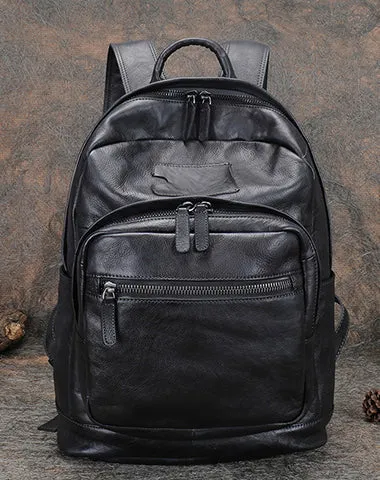 Best Leather Rucksack Bag Womens Vintage 16 inches Laptop Backpack Leather School Backpack Purse