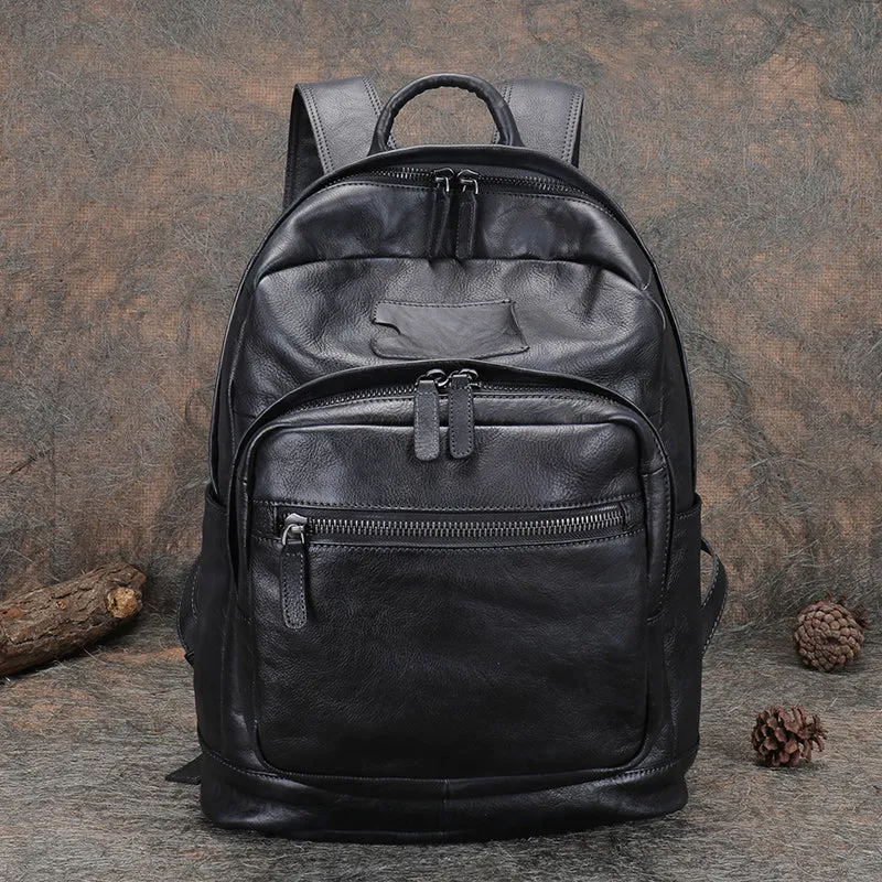Best Leather Rucksack Bag Womens Vintage 16 inches Laptop Backpack Leather School Backpack Purse
