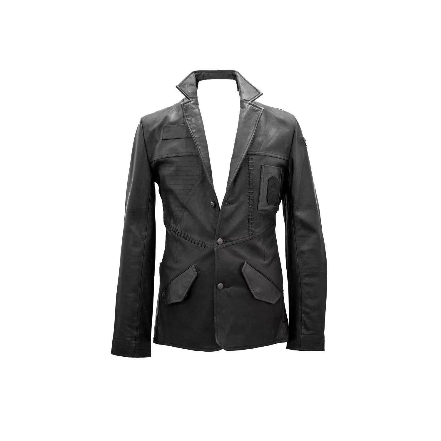 Black Leather Battalion Blazer
