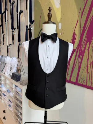 Black Premium Italian Peak Tuxedo Vest