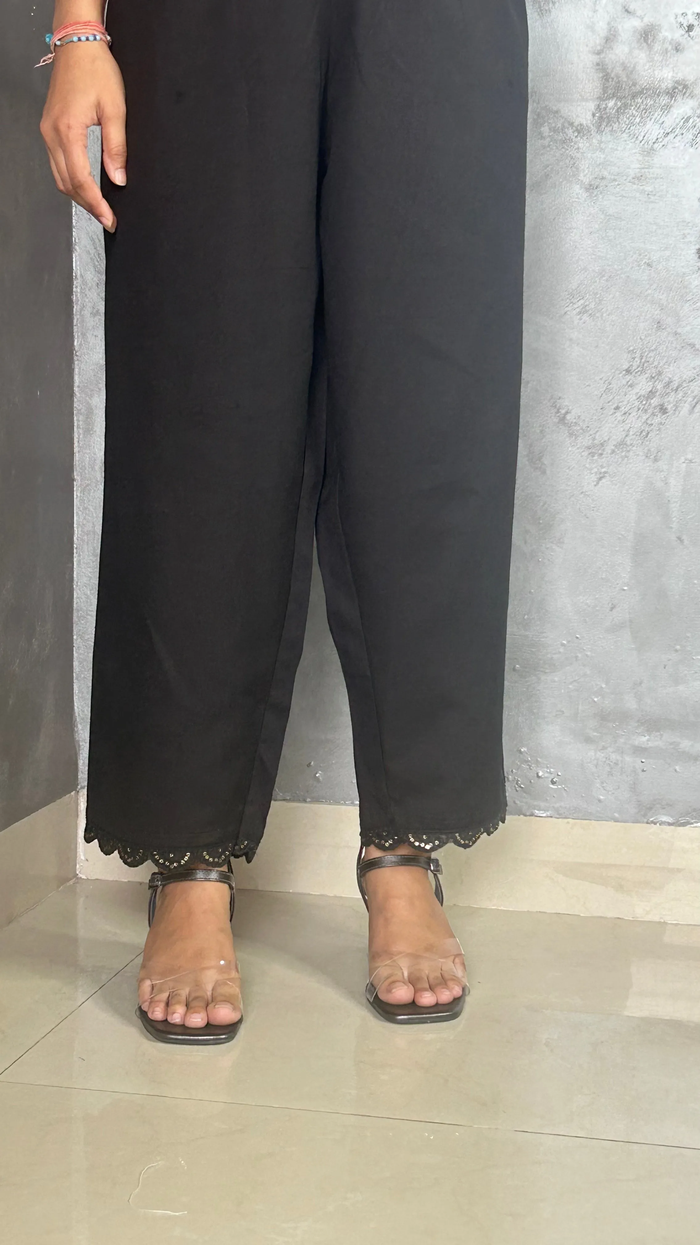 Black Straight Pant In Cotton