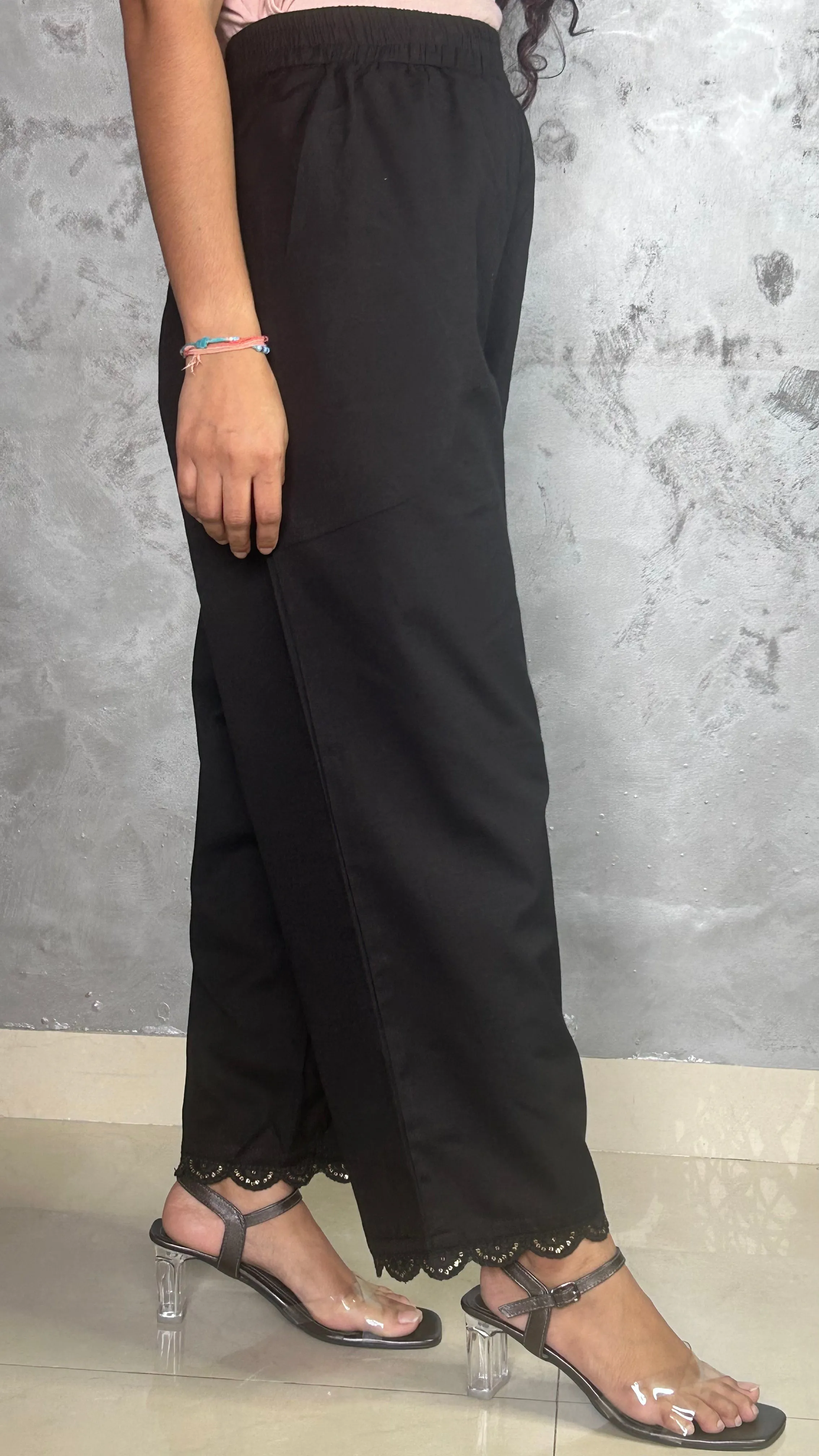 Black Straight Pant In Cotton