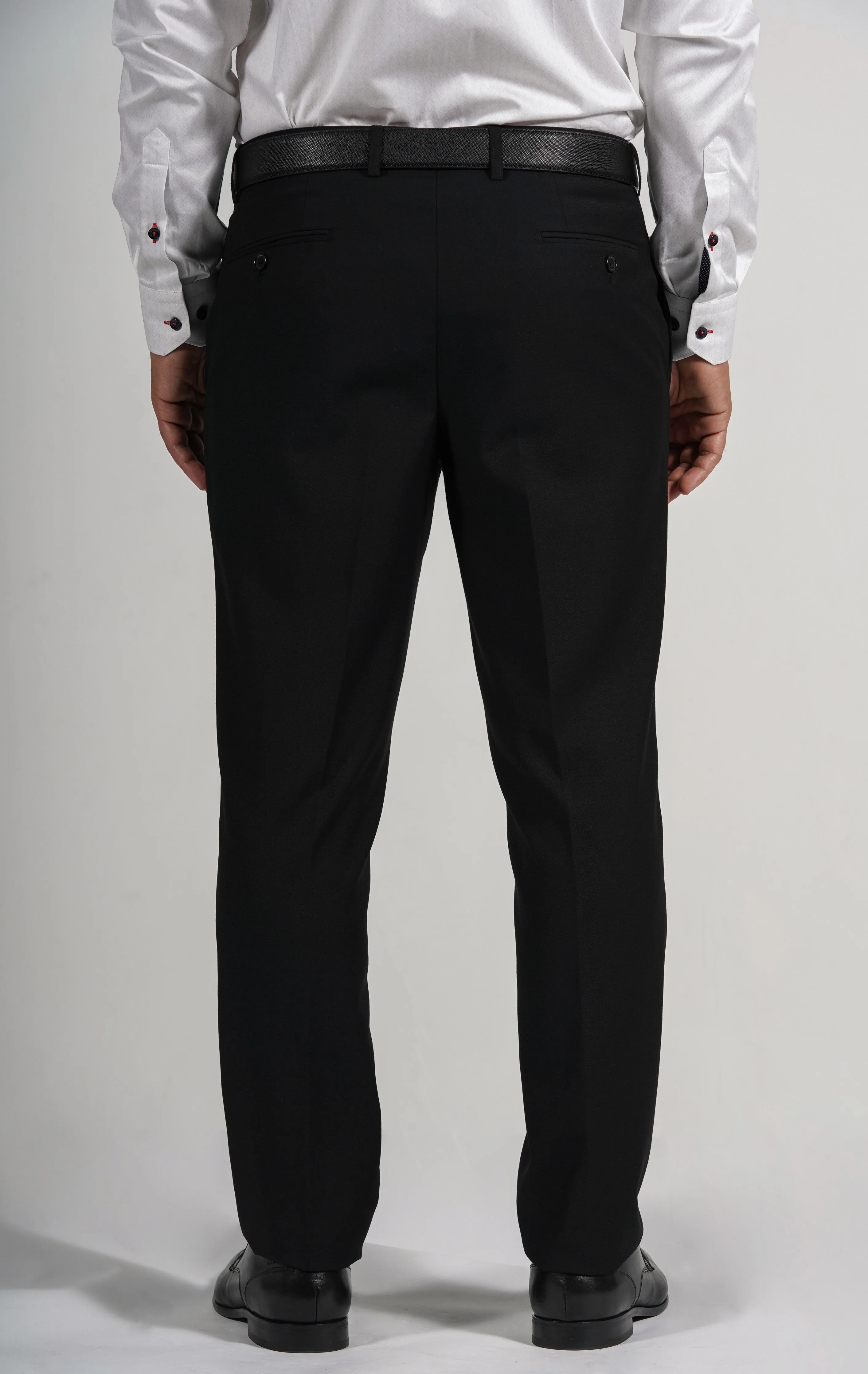 Black Wool Blend Dress Pants