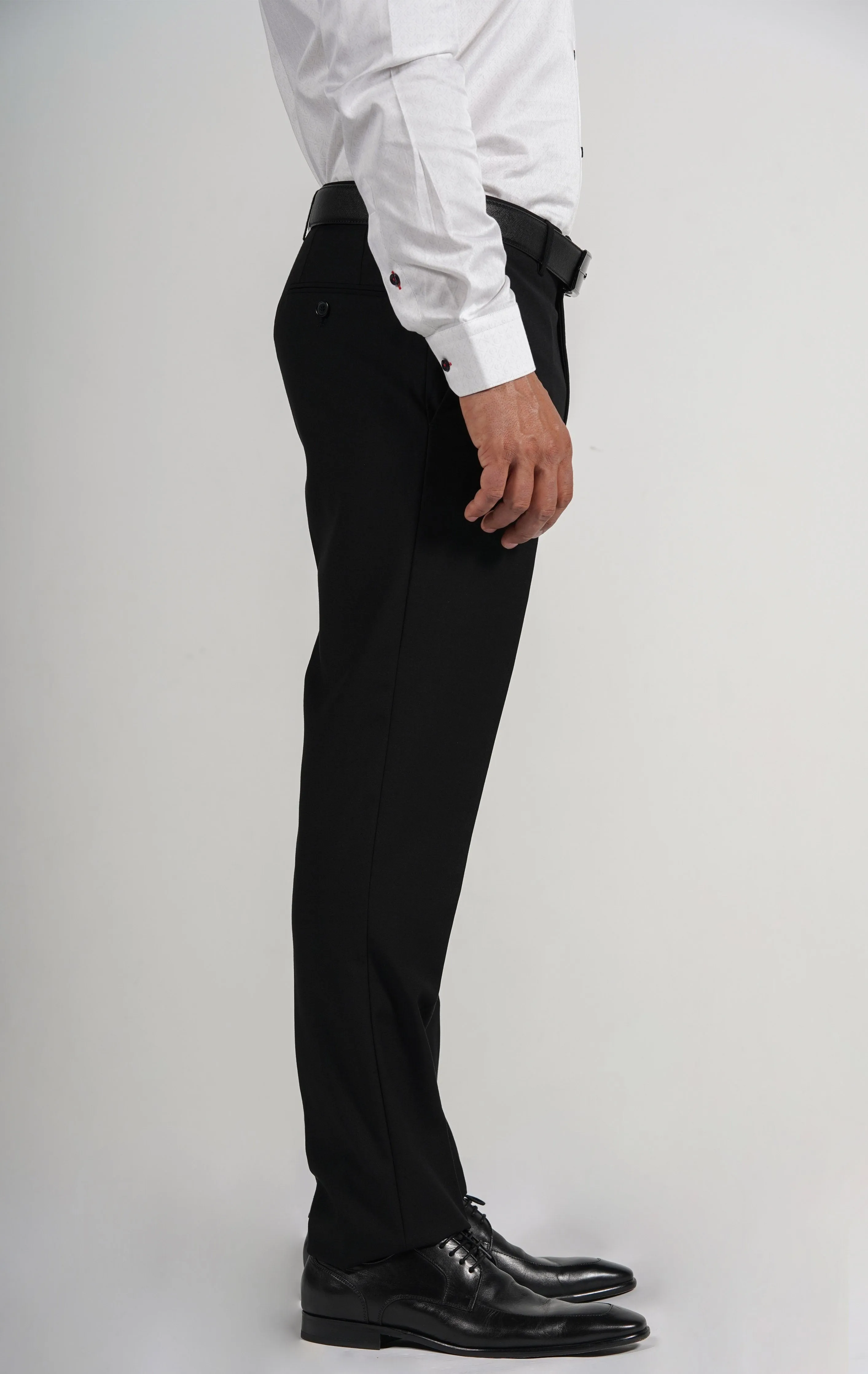 Black Wool Blend Dress Pants