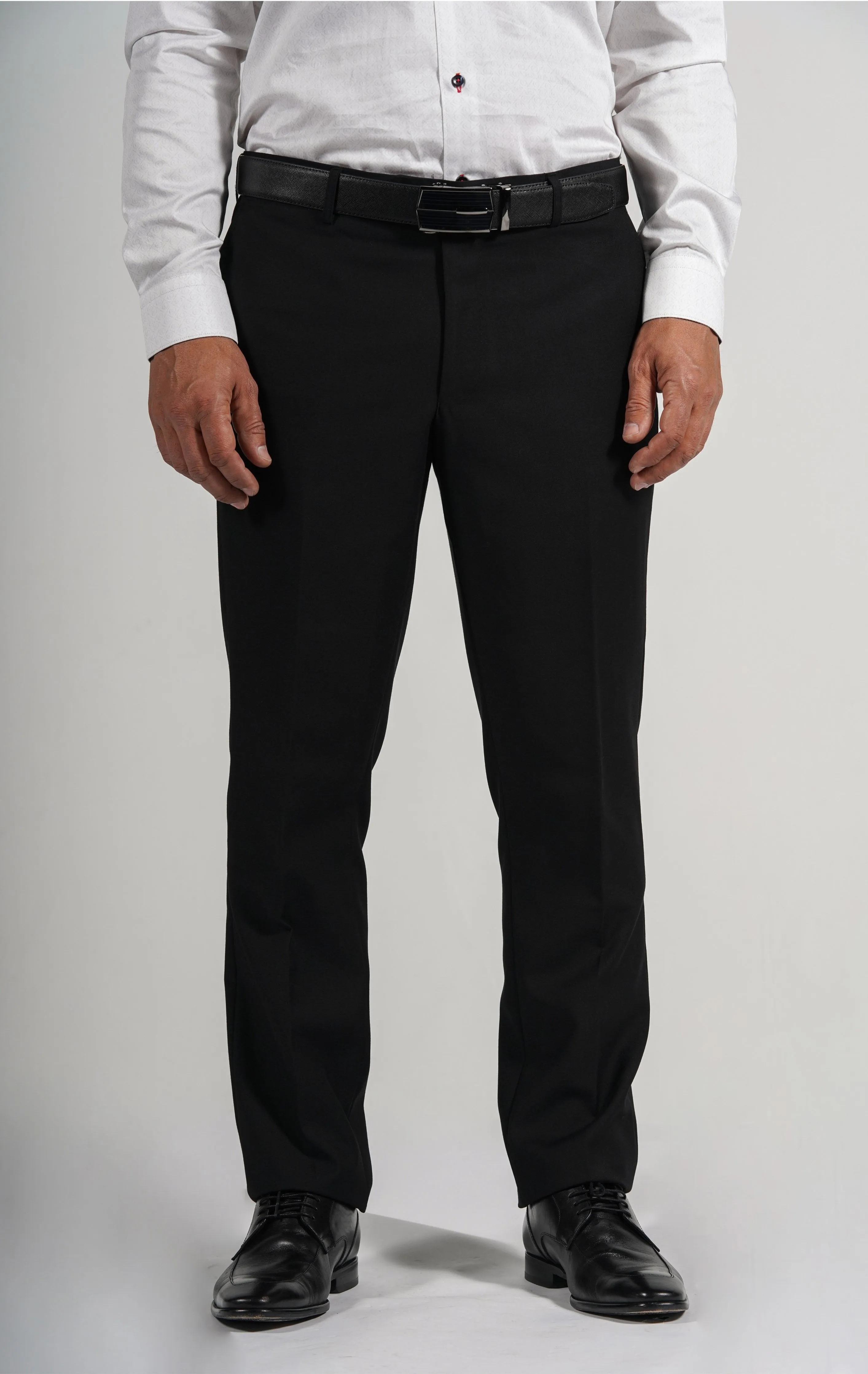 Black Wool Blend Dress Pants