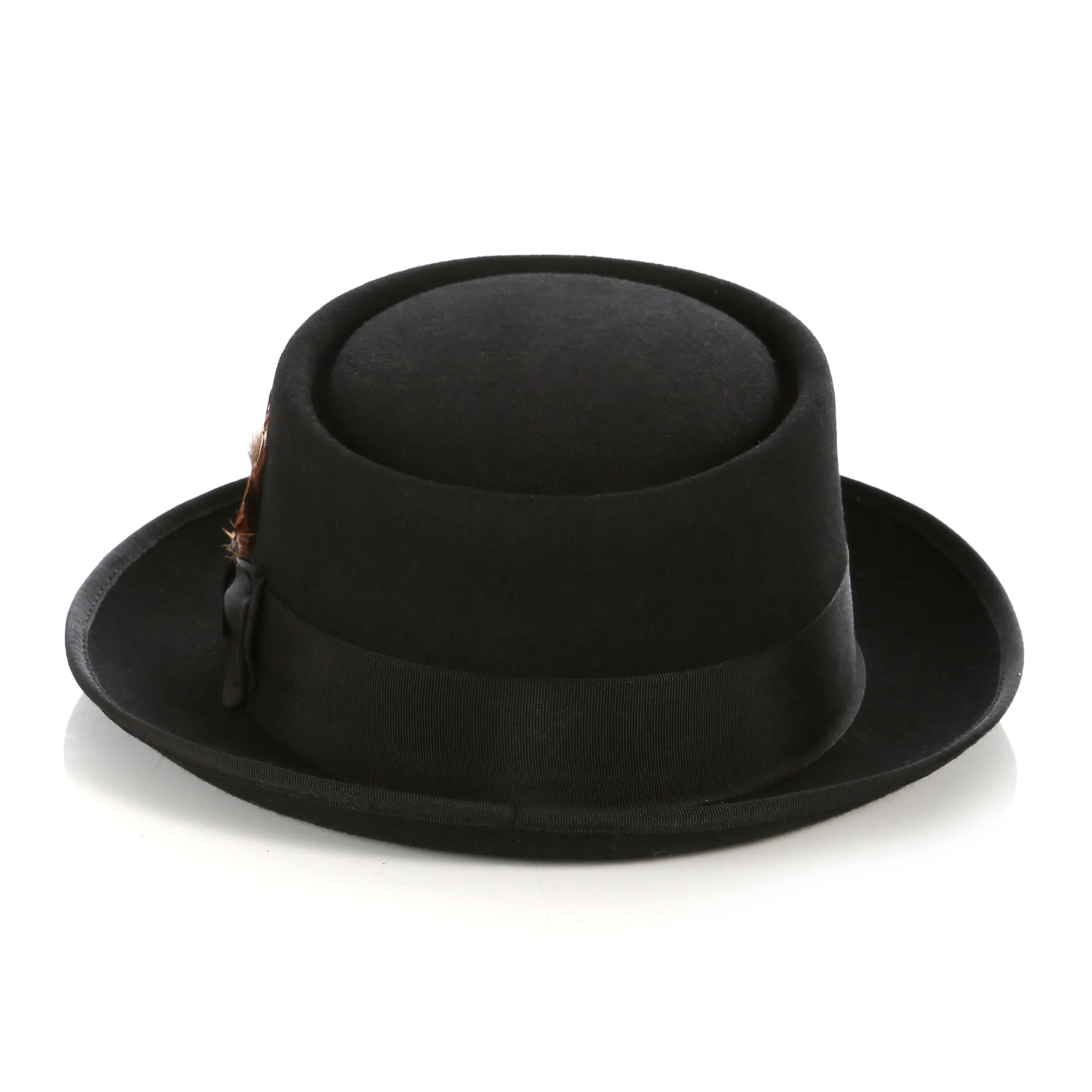 Black Wool Pork Pie Hat