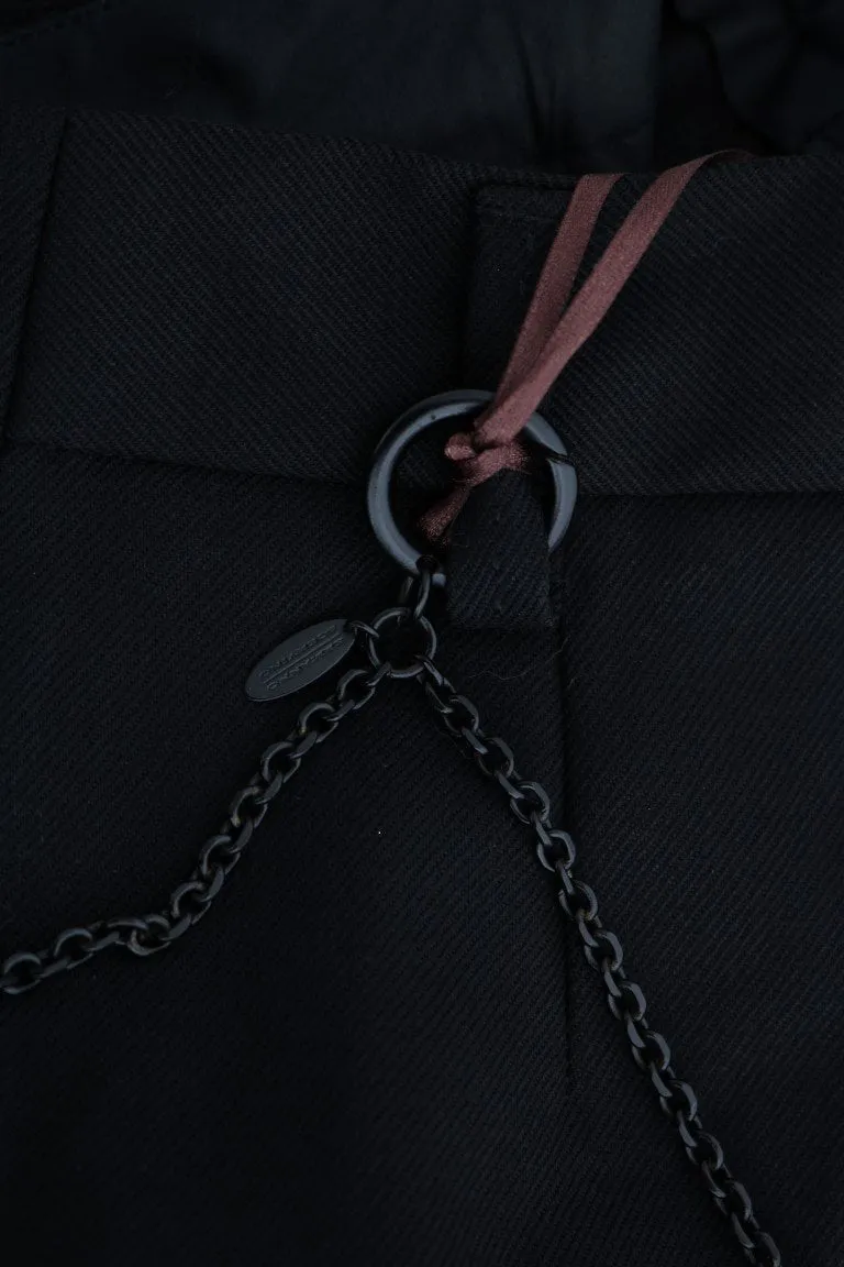 Black Wool Regular Fit Pants