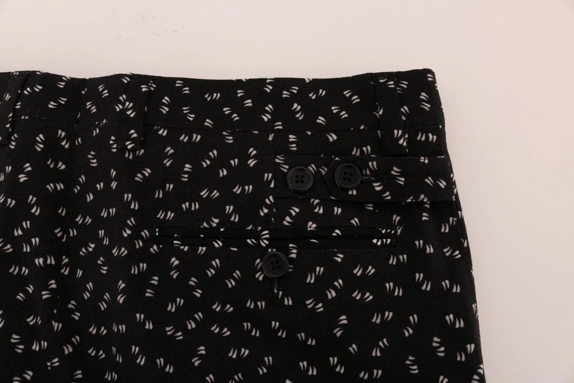 Black Wool SICILIAN WESTERN Print Pants