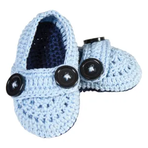 Blue & Navy Crochet Baby Shoes