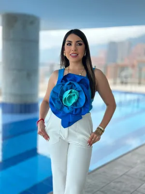 Blue Floral Top