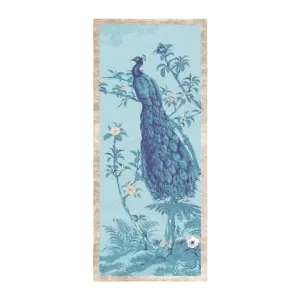 Blue Peacock Floral Hand Tufted Rug