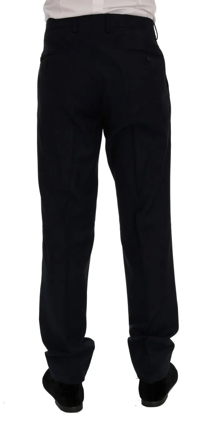 Blue Wool Formal Dress Pants