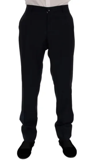 Blue Wool Formal Dress Pants