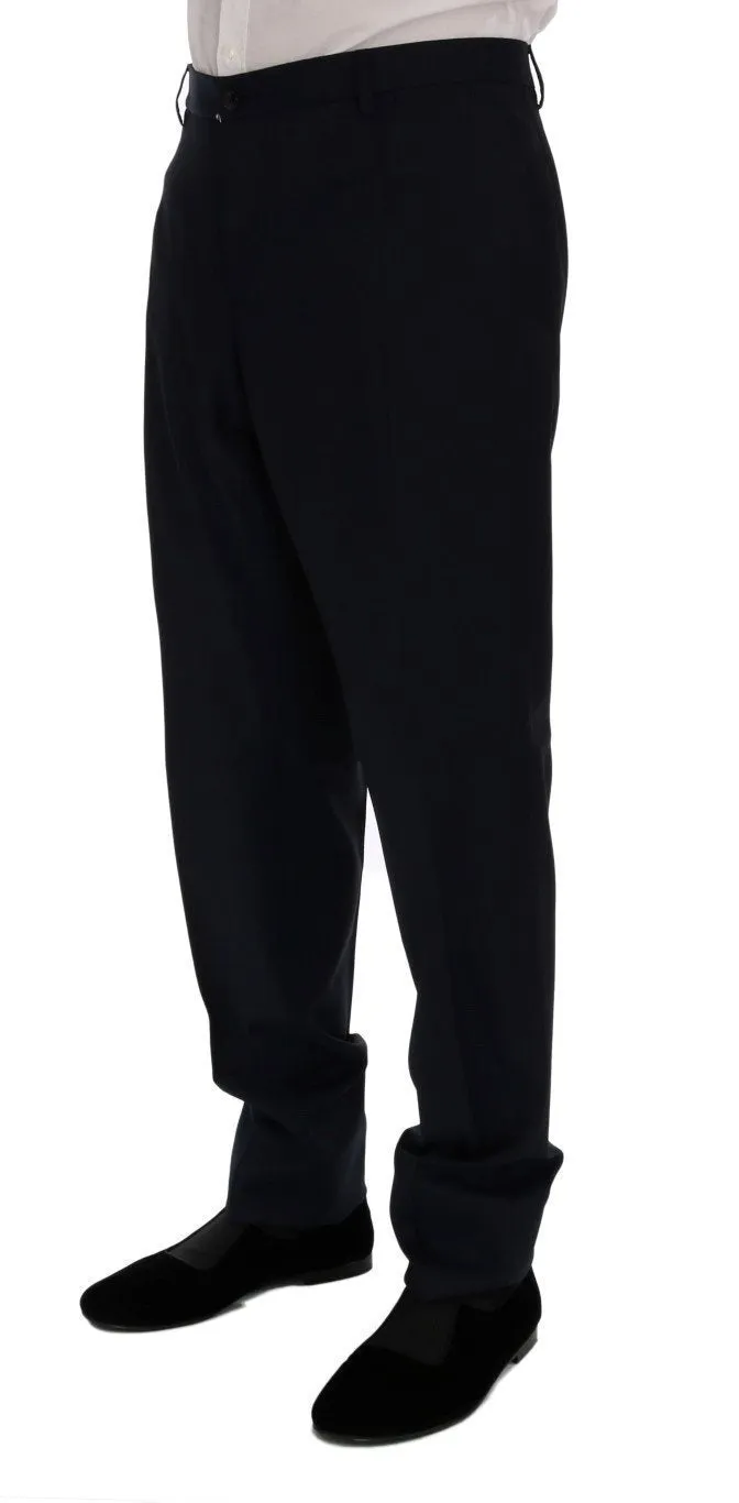 Blue Wool Formal Dress Pants
