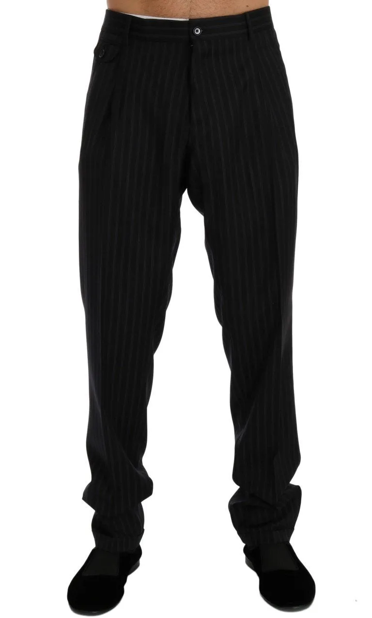 Blue Wool Stretch Dress Formal Pants