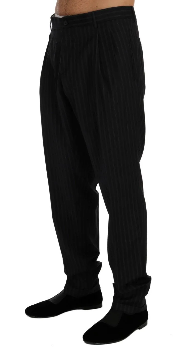 Blue Wool Stretch Dress Formal Pants