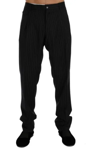Blue Wool Stretch Dress Formal Pants