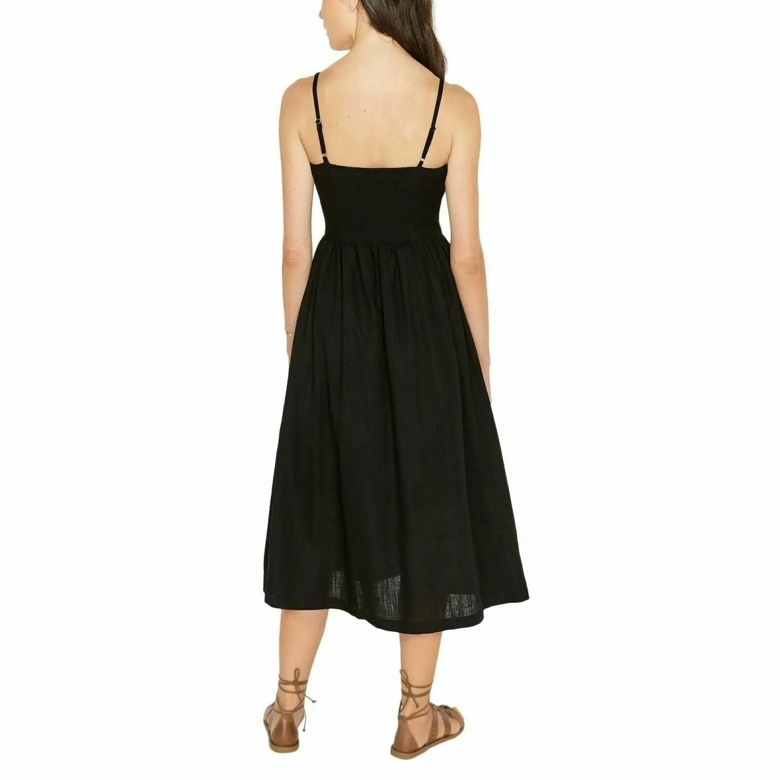 Buffalo Women's Button Front Shirred Back Midi Sundress
