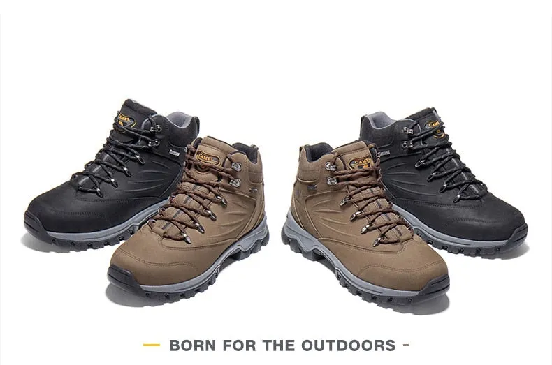 CAMEL Outdoor Sports High-Top Chaussures de randonnée en cuir pour hommes Imperméable Antidérapant Respirant Bottes de trekking d'escalade
