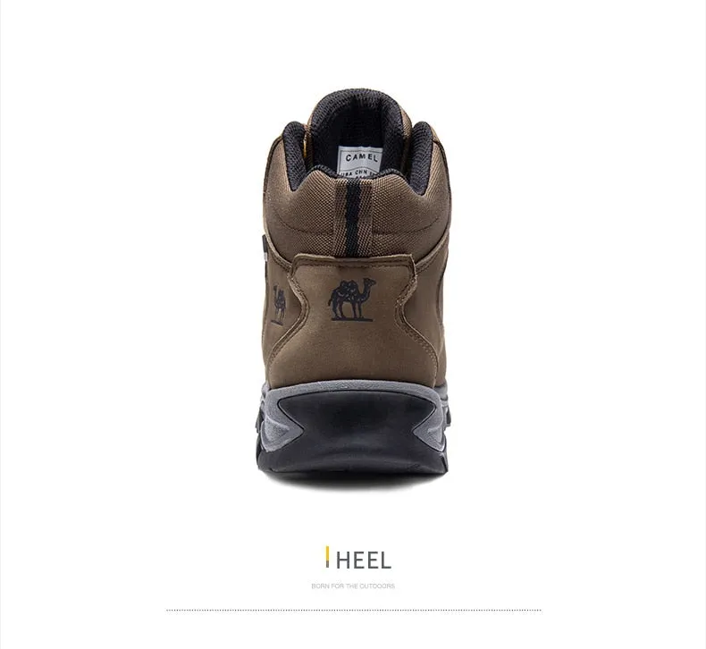 CAMEL Outdoor Sports High-Top Chaussures de randonnée en cuir pour hommes Imperméable Antidérapant Respirant Bottes de trekking d'escalade