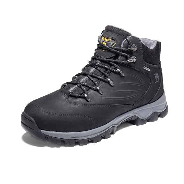 CAMEL Outdoor Sports High-Top Chaussures de randonnée en cuir pour hommes Imperméable Antidérapant Respirant Bottes de trekking d'escalade